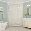 Frameless Hinged Neo-Angle Shower Enclosure in Stainless Steel O168