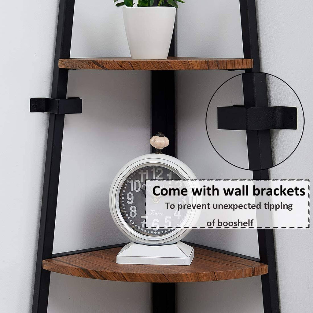 5-Shelf Industrial Corner Bookcase I39426