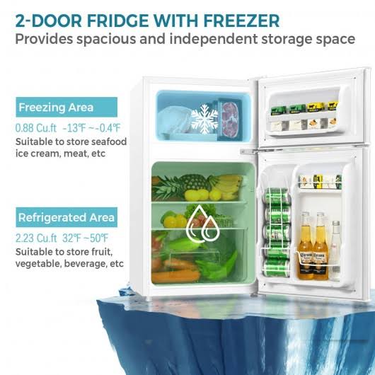 White Compact Refrigerator with Freezer L89494