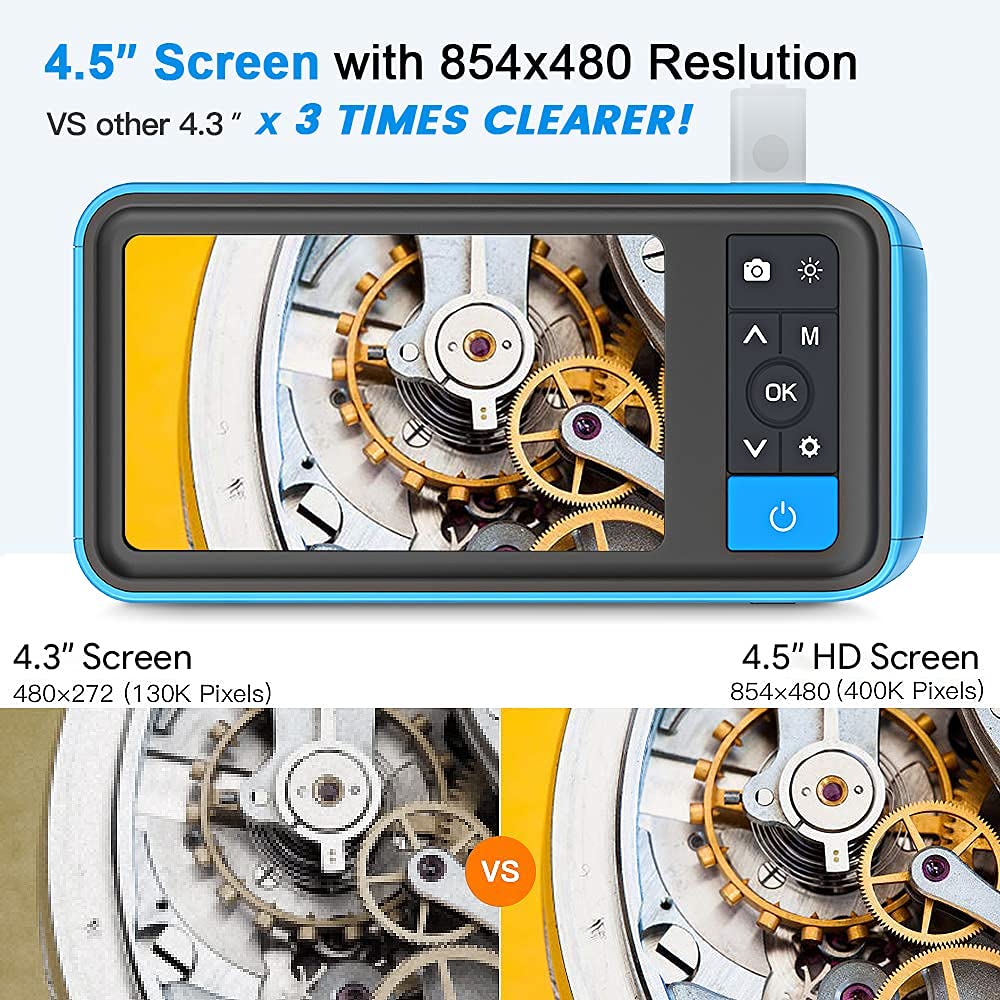 50ft Dual Lens Inspection Camera with Light, 4.5 Screen, 1080p W448882