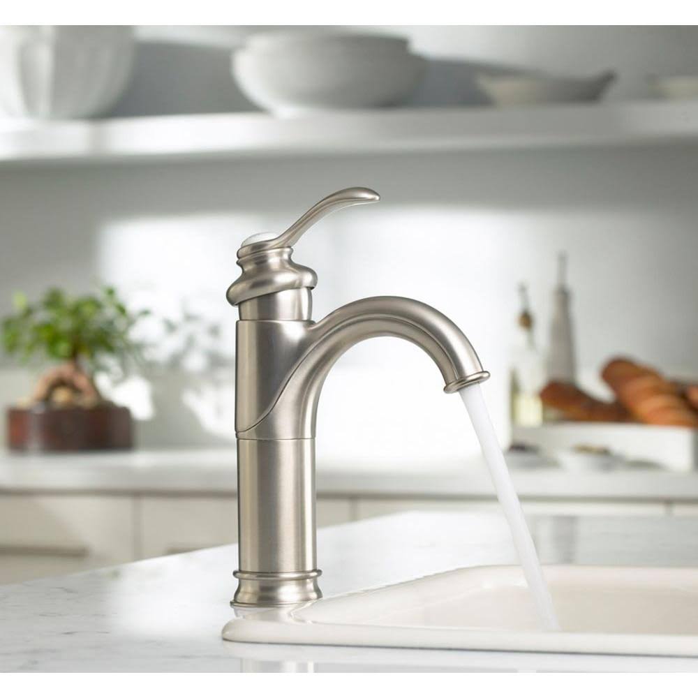 Brushed Nickel Single Hole Bathroom Faucet D1686