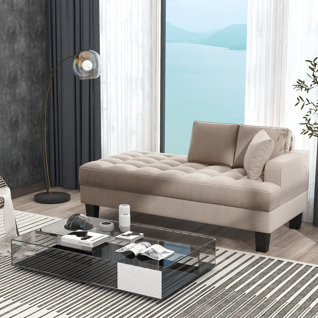 Grey Chaise Lounge Set with Toss Pillow E99406