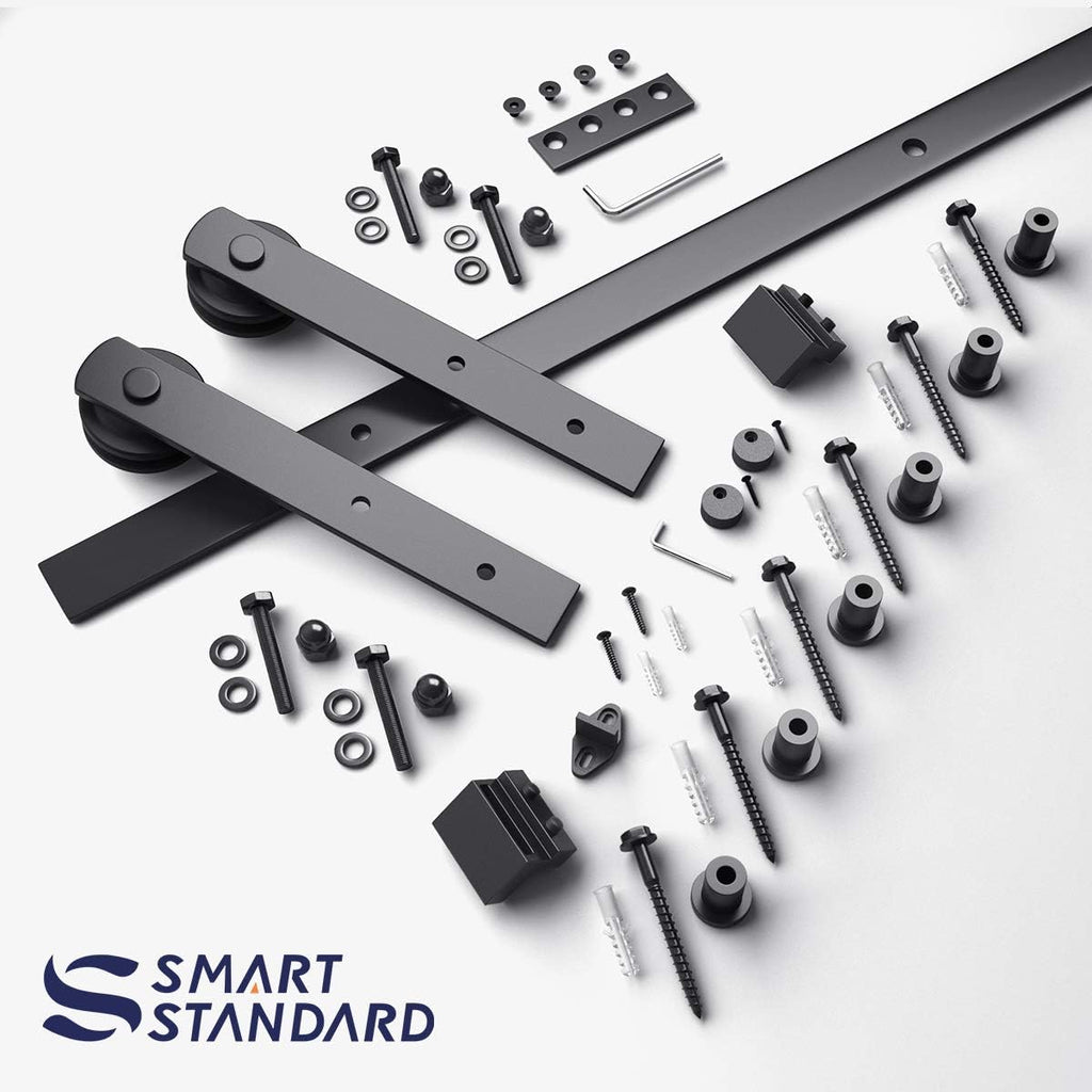 8ft Heavy Duty Sliding Barn Door Hardware Kit, Fit 42"-48"Wide Door Panel, Pack of 2 O984803