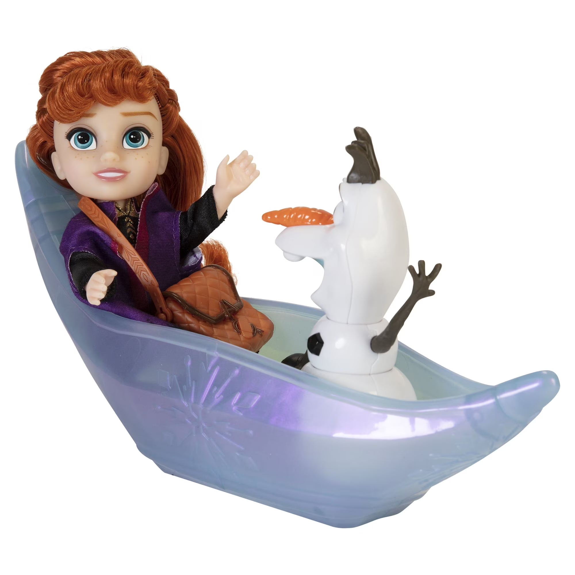 Frozen 2 Petite Princess Anna and Ice Canoe Gift Set with Anna, Olaf Dolls, 6 inches tall P162