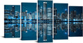 Large 5 Panels Framed Canvas Print Wall Art E549034