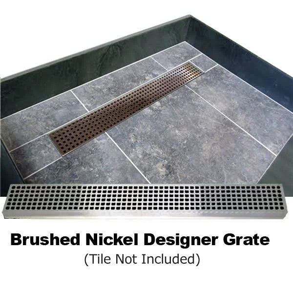 Double Threshold Shower Base with Drain Grate W51031