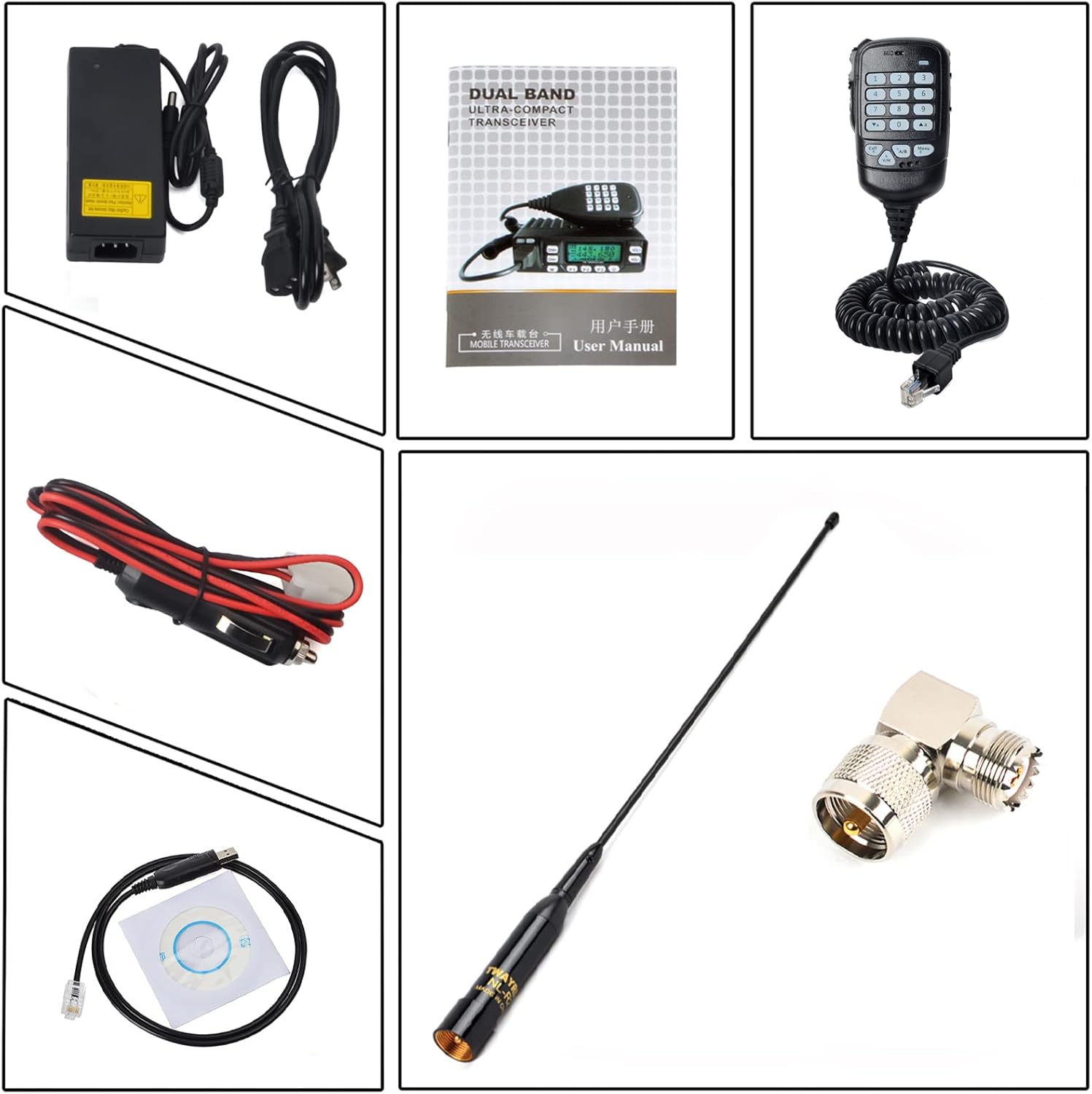 Dual Band VHF UHF Mobile Transceiver with 12000mAh Battery Portable Ham Radio T25122