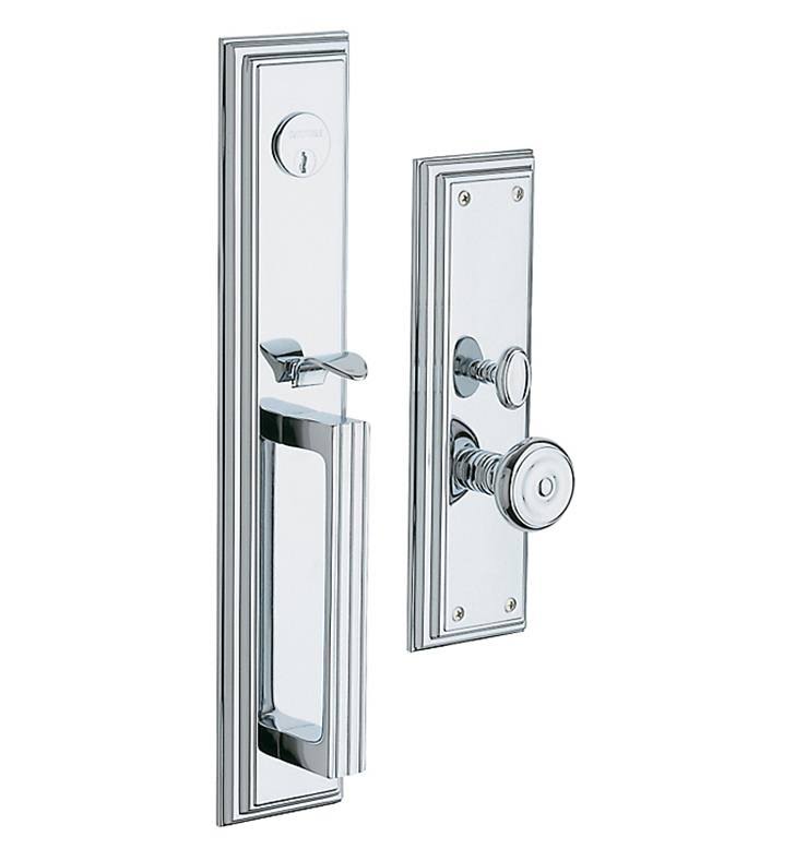 Satin Chrome Double Cylinder Mortise Handleset Trim Set F127498