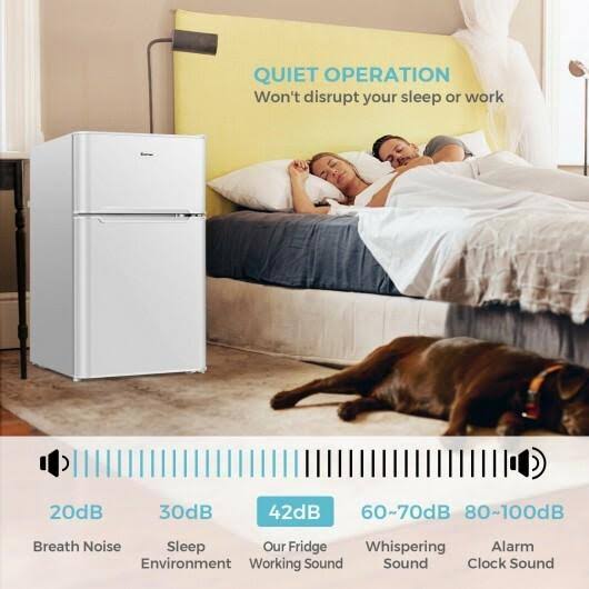 White Compact Refrigerator with Freezer L89494