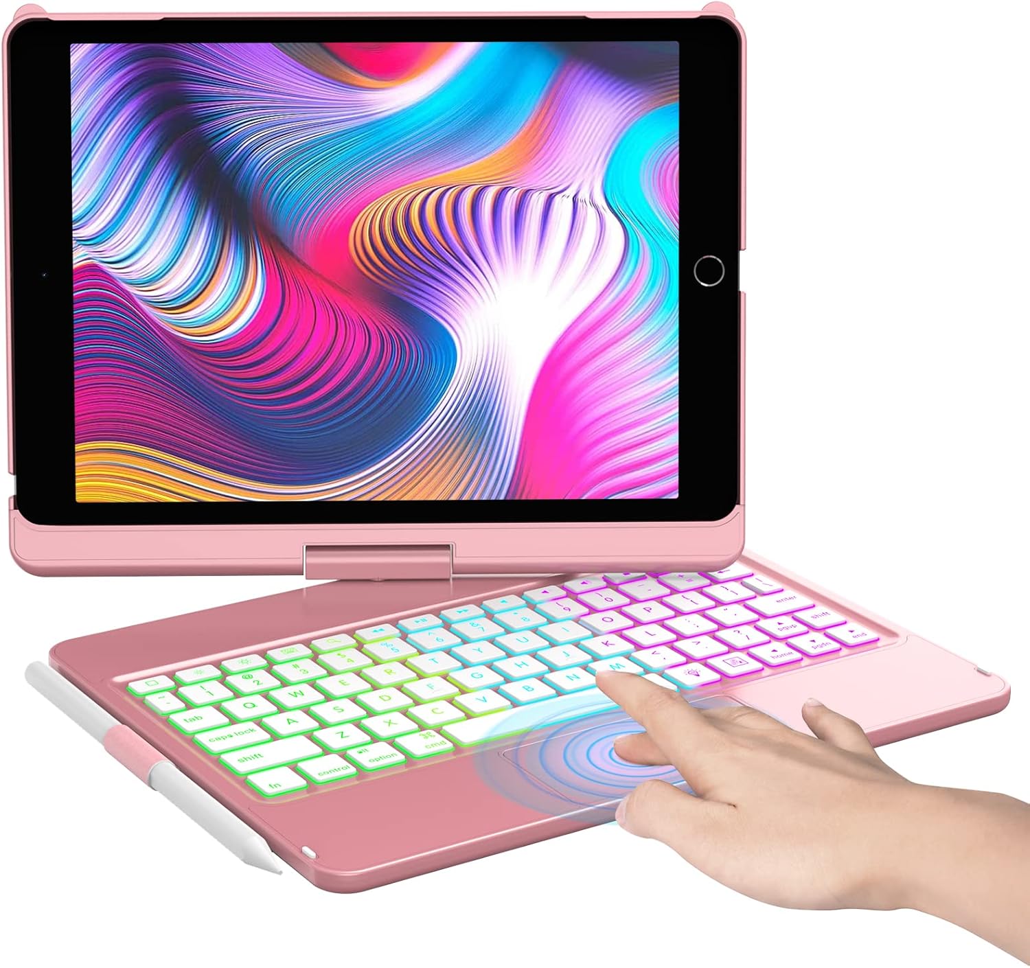 10 Color Backlit 360 Rotatable Keyboard Case Y981298