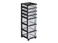 7 Drawers Clear Black Storage Cart Q92060