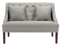 Grey Linen Settee with Silver Nailheads J697