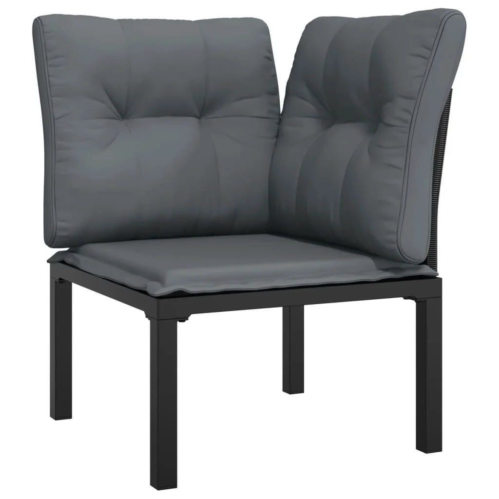 4 Piece Dark Gray Cushioned Poly Rattan Sectional Sofa Set P95129