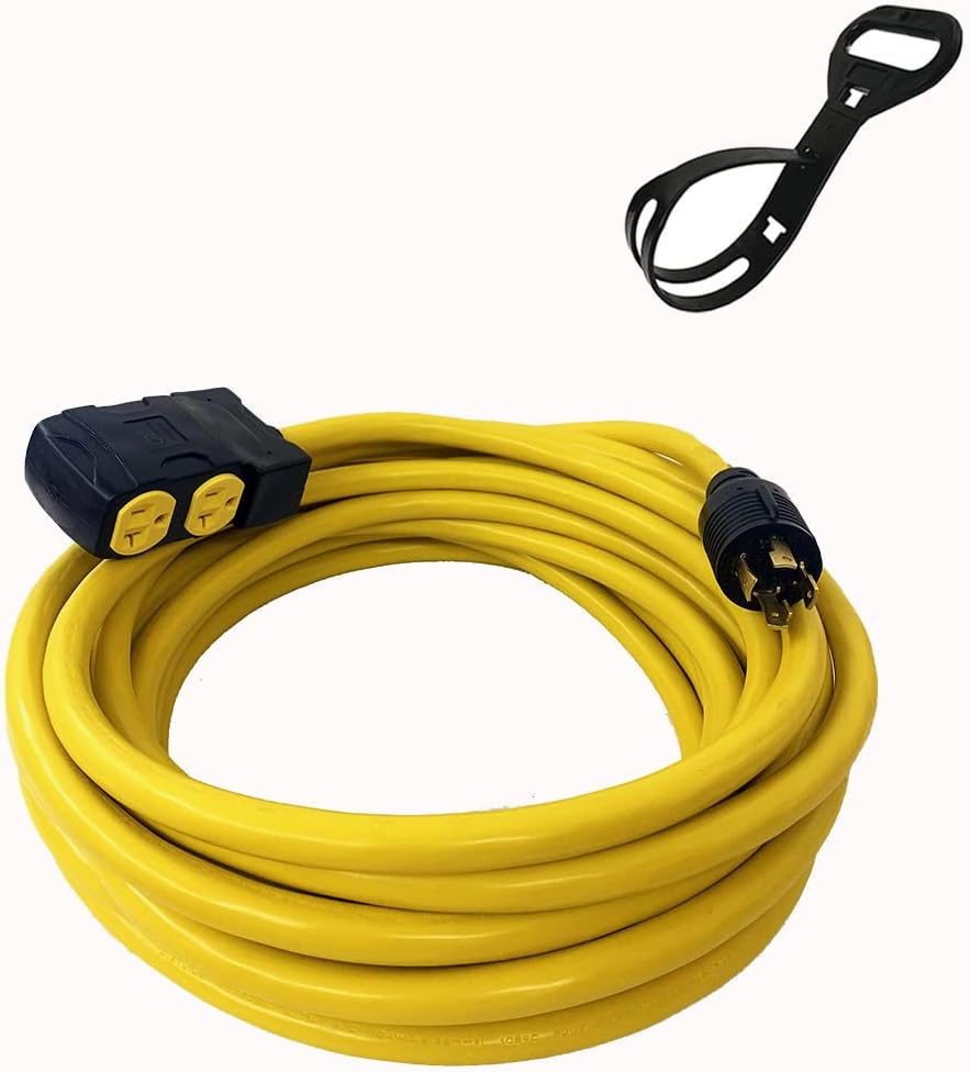 40Ft 30 Amp 125/250V 7500 Watts 10 Gauge Power Cord with Surge Protector Breaker L906