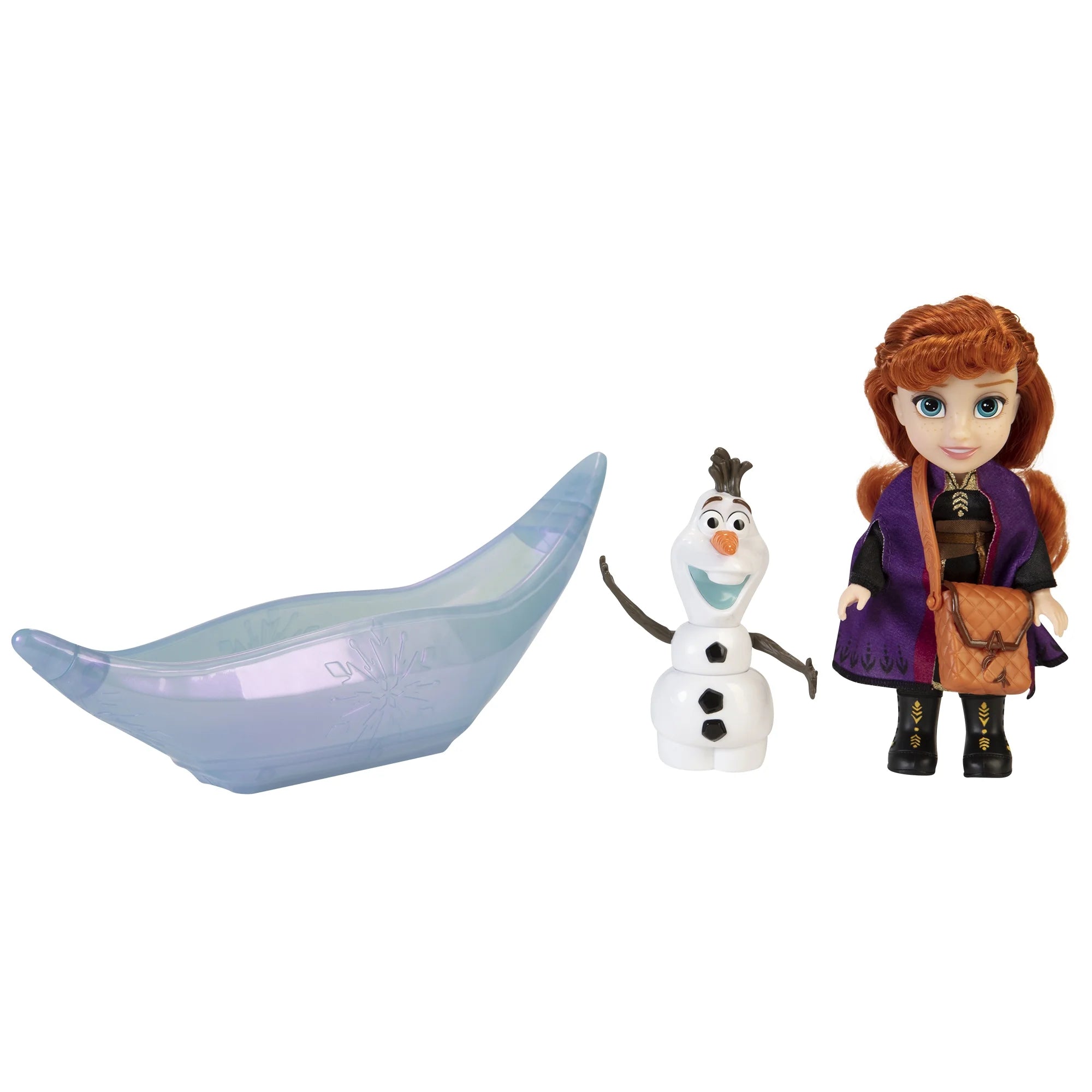 Frozen 2 Petite Princess Anna and Ice Canoe Gift Set with Anna, Olaf Dolls, 6 inches tall P162