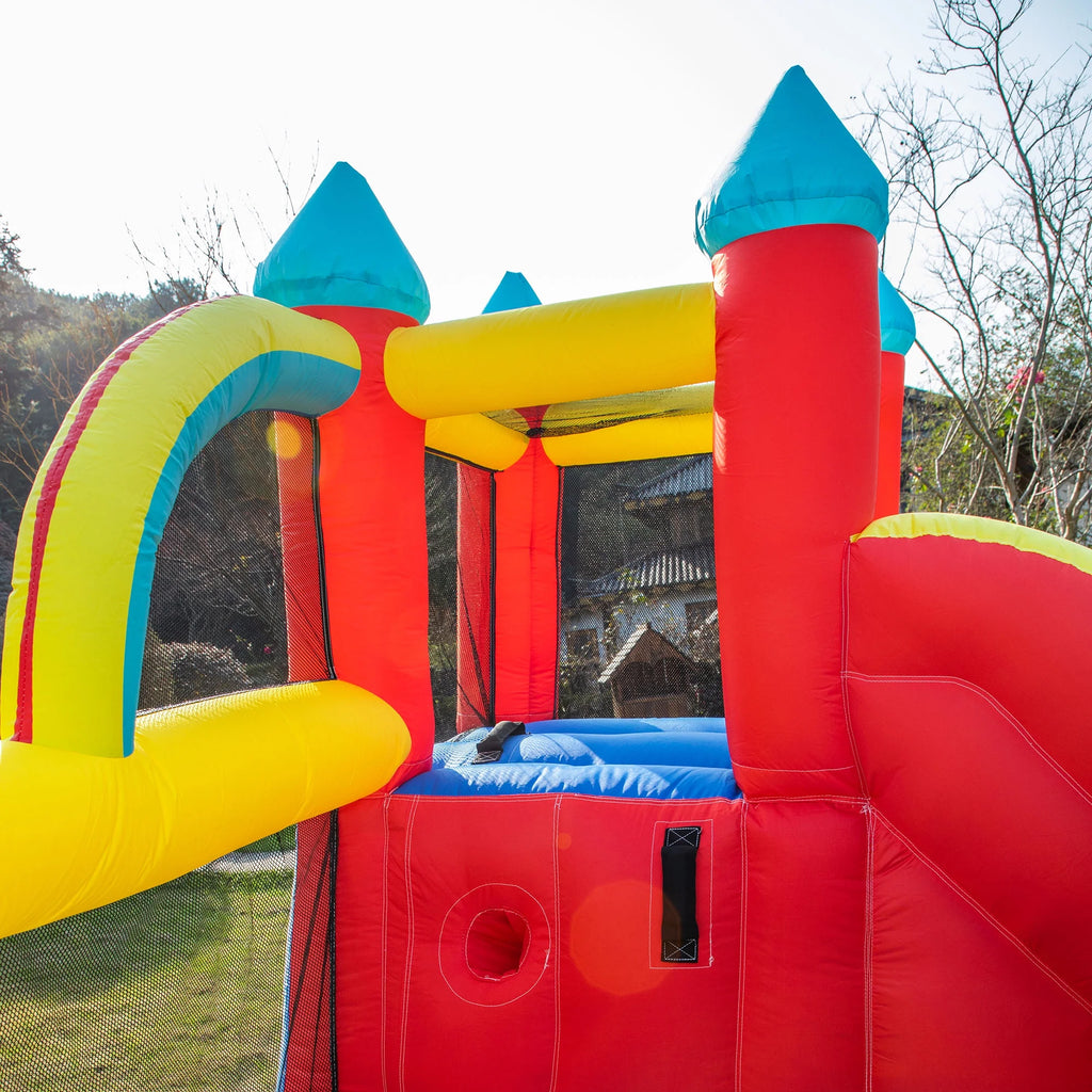 4 in 1 Inflatable Bounce House with Slide, Climbing Wall, and Pool or Ball Pit S127