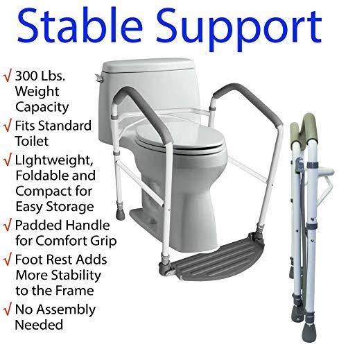 Folding Toilet Safety Frame with Adjustable Height Grab Bar I77881