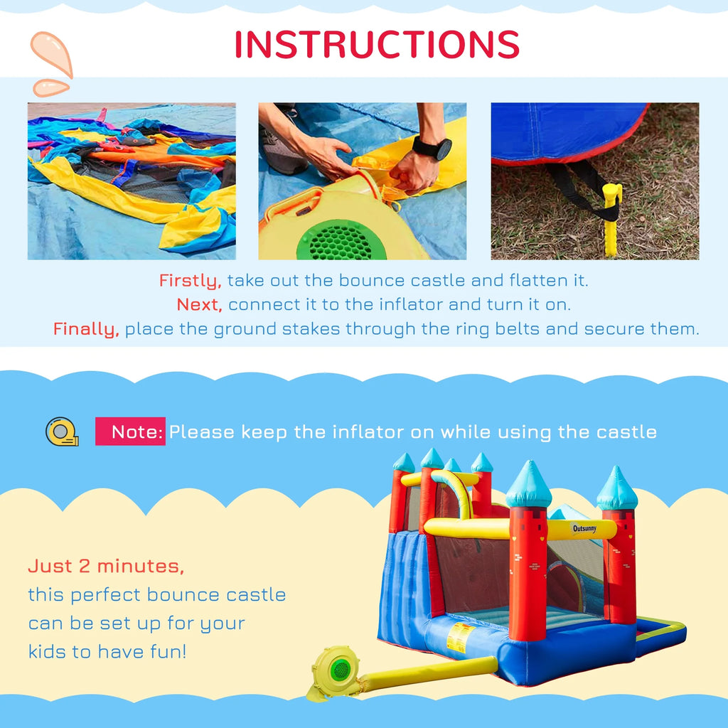 4 in 1 Inflatable Bounce House with Slide, Climbing Wall, and Pool or Ball Pit S127