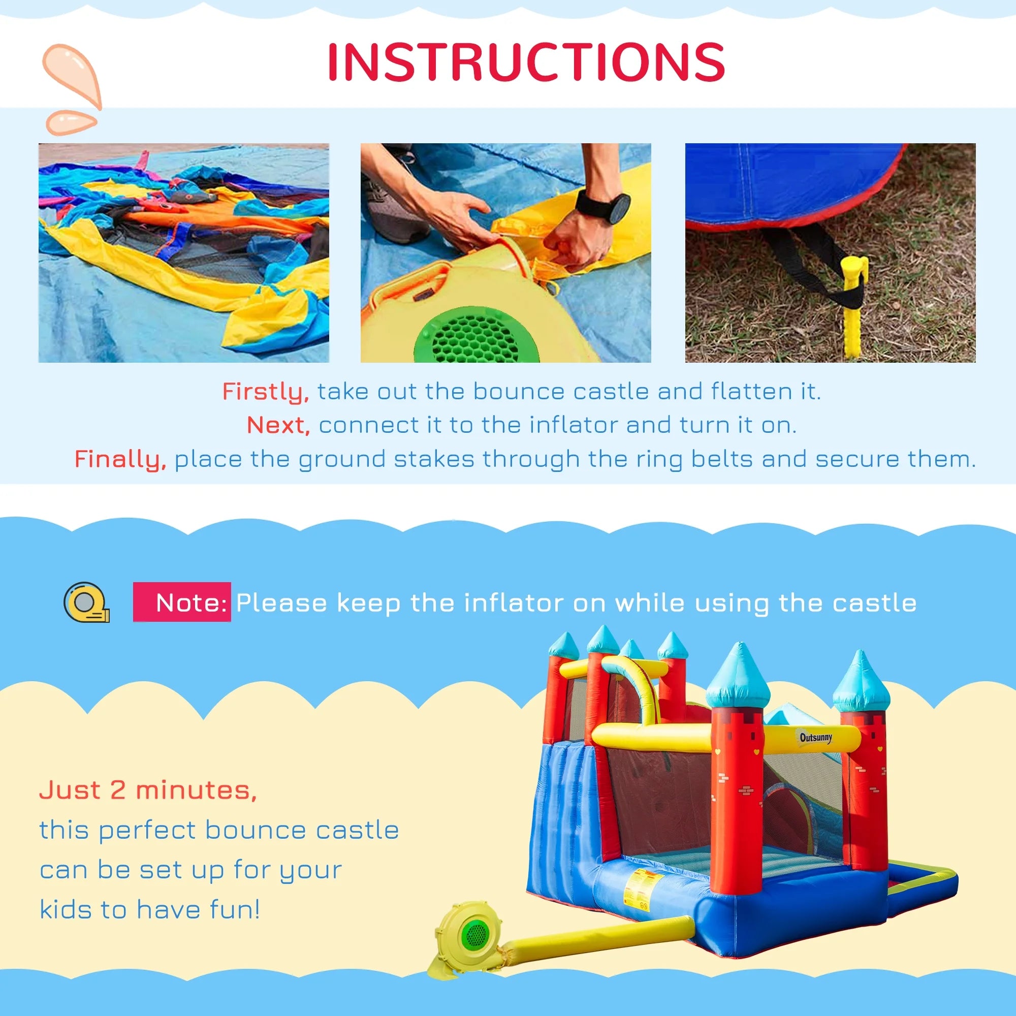 4 in 1 Inflatable Bounce House with Slide, Climbing Wall, and Pool or Ball Pit S127