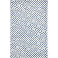 Ivory and Blue 7'6" x 9'6" Area Rug L98956
