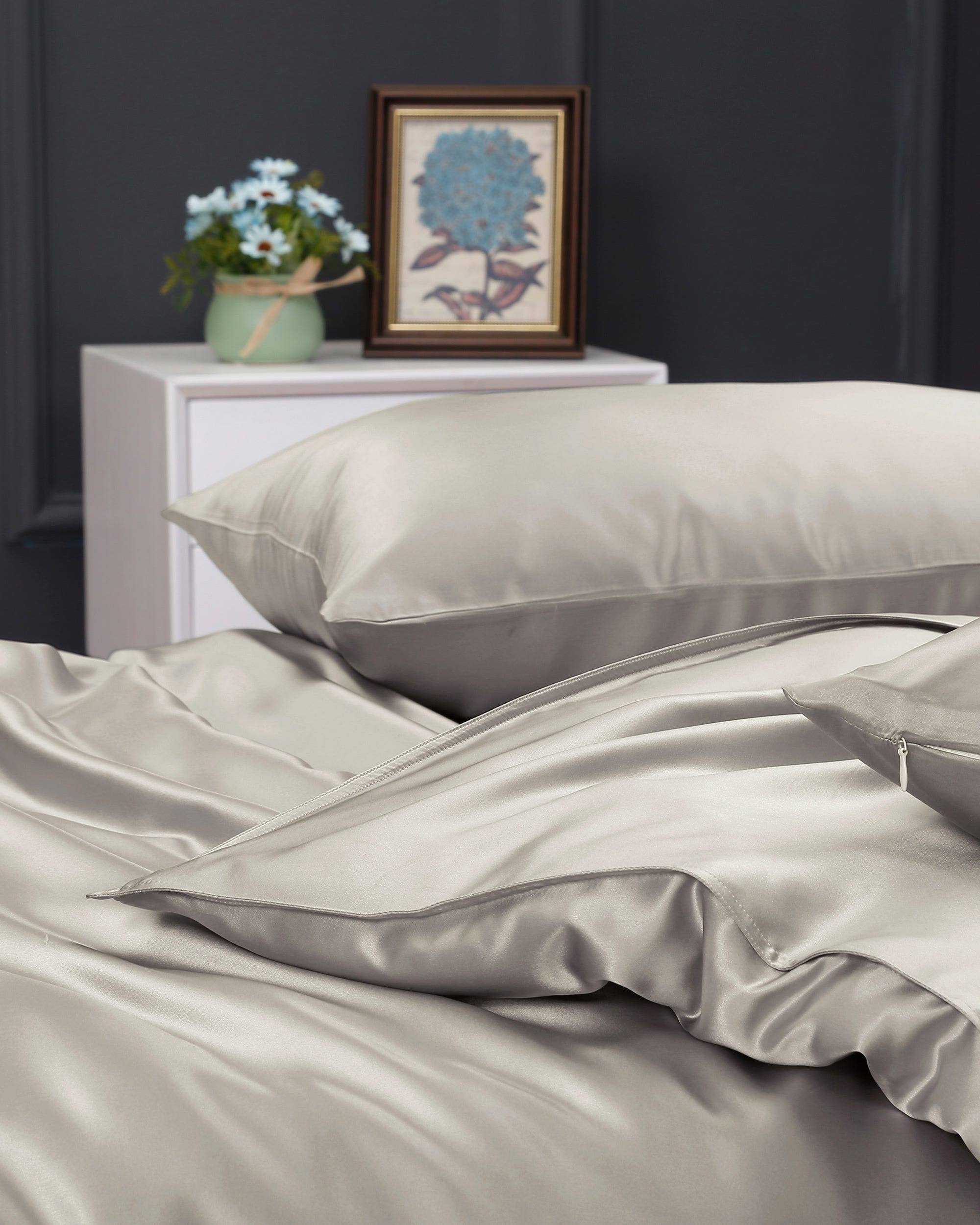 Silvergray 25 Momme Silk Duvet Cover D183