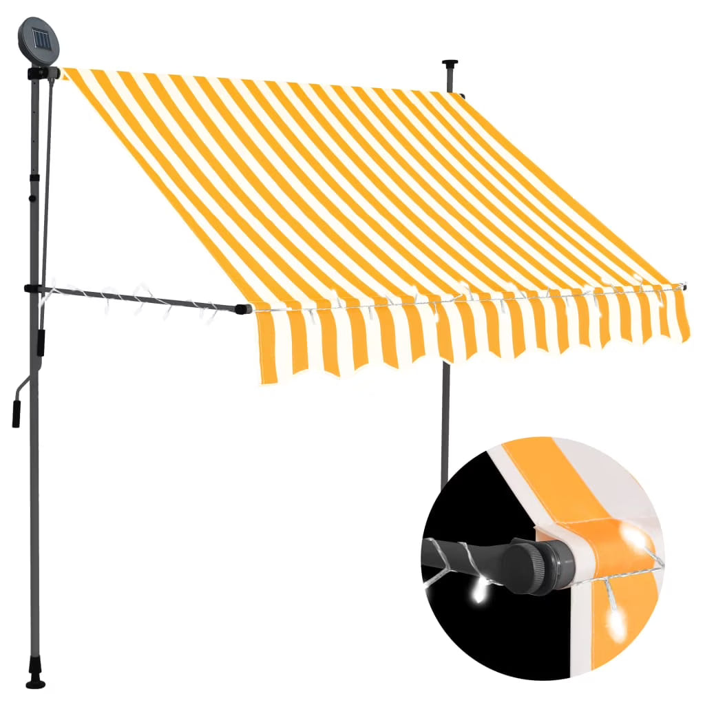 Manual Retractable Awning with 78.7" White and Orange S200332