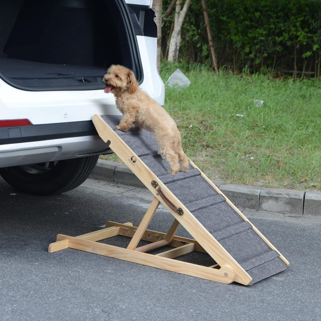 Folding Wooden Dog Ramp, 42" Long, Adjustable 14" to 26", 200lbs T81651