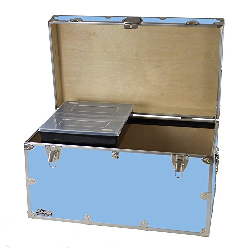 XL Graduate Storage Trunk w/Tray - STEEL Footlocker - 32 x 18 x 18.5 Inches (White) Q797