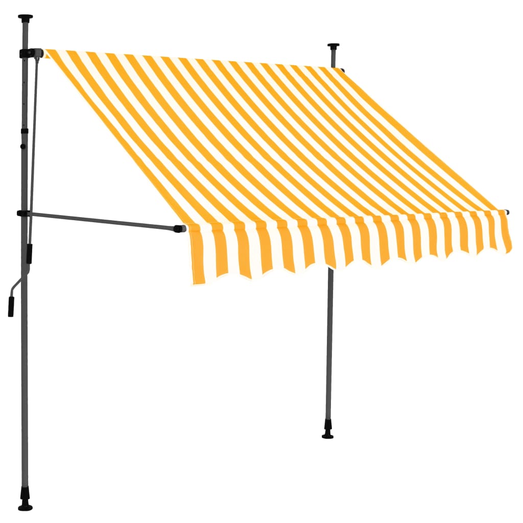 Manual Retractable Awning with 78.7" White and Orange S200332