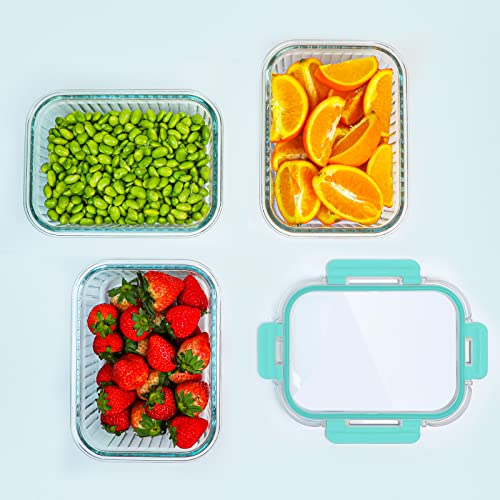 5 Packs 36 oz Glass Food Storage Containers with Lids, White Y951341