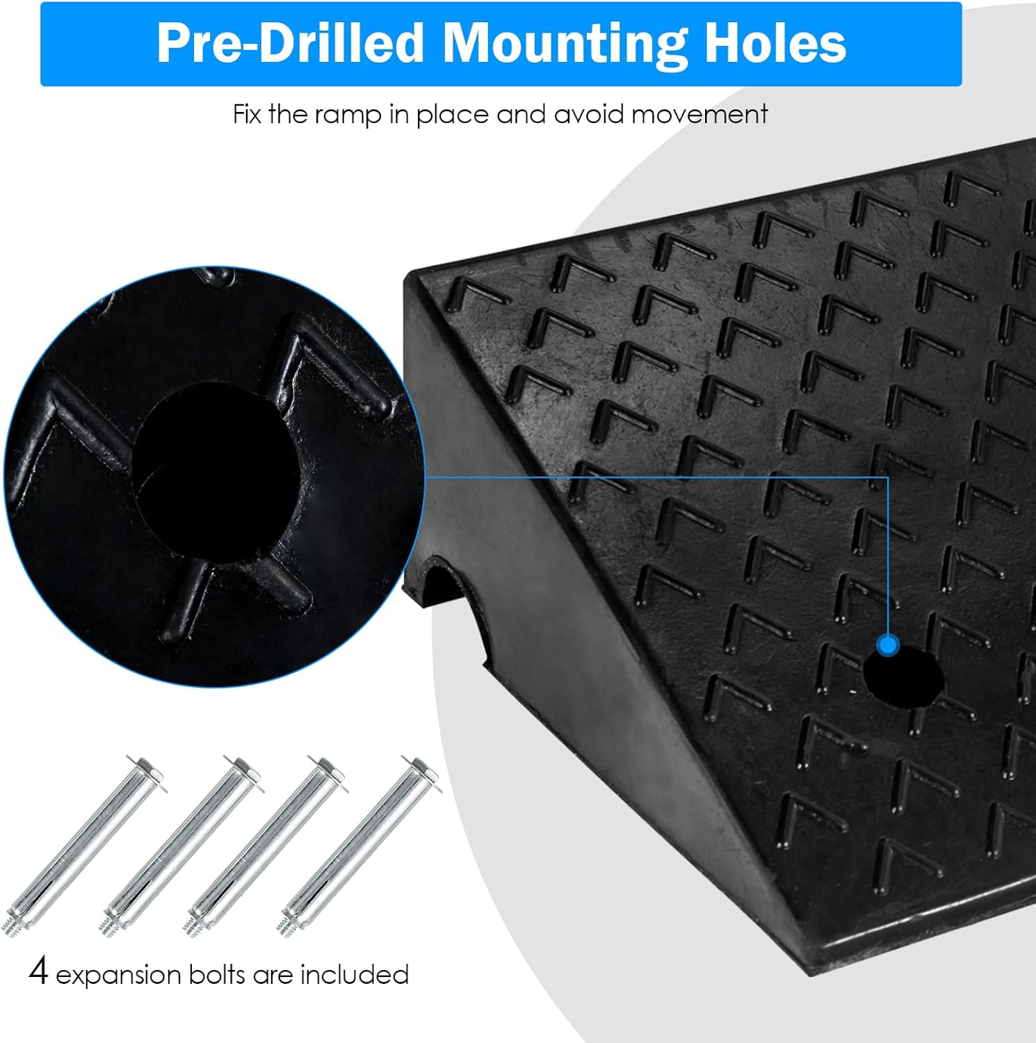 Rubber Curb Ramps, 6 H x 19 W, Pack of 2 I724