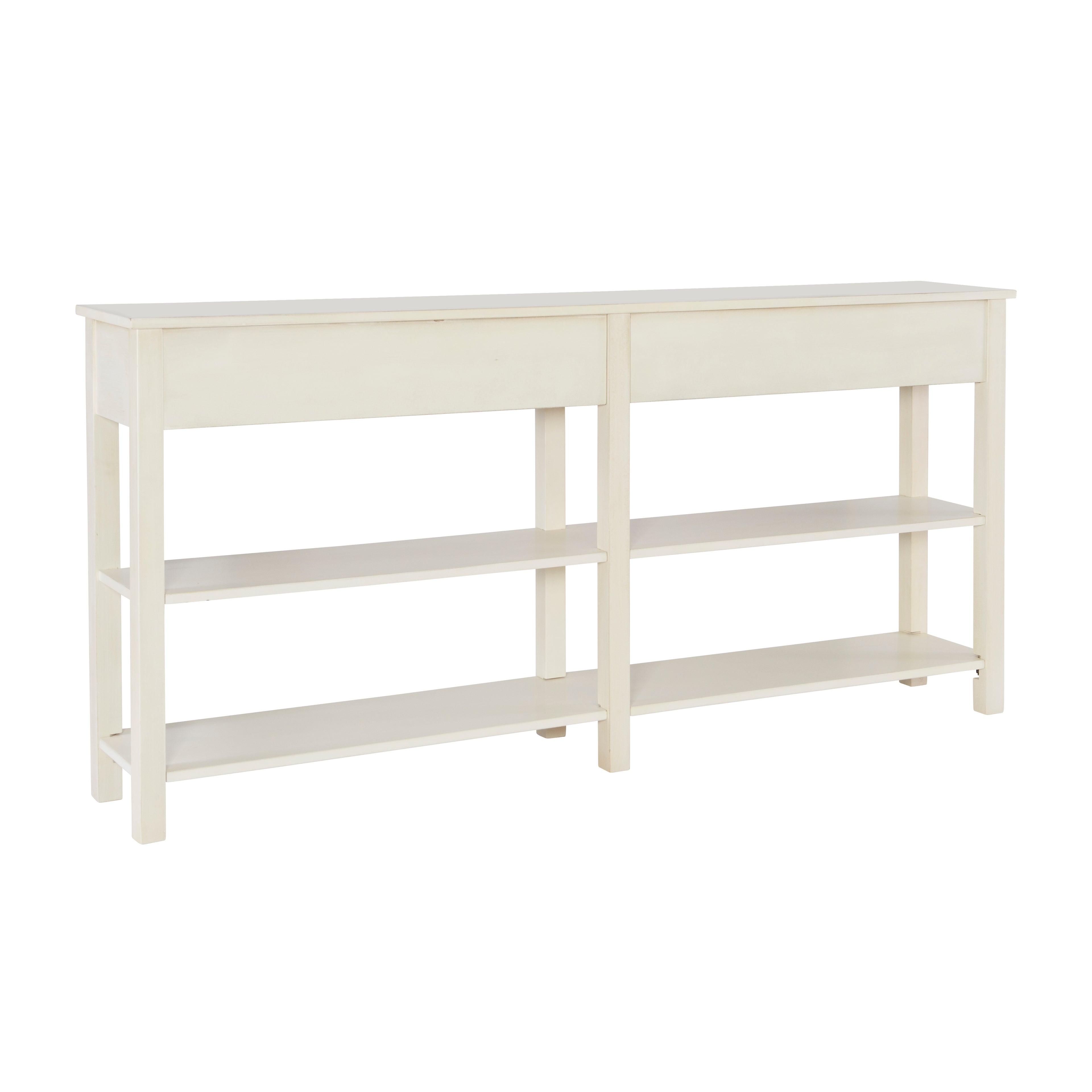 Cream Crackle 4-Drawer Console Table with Shelf D54906