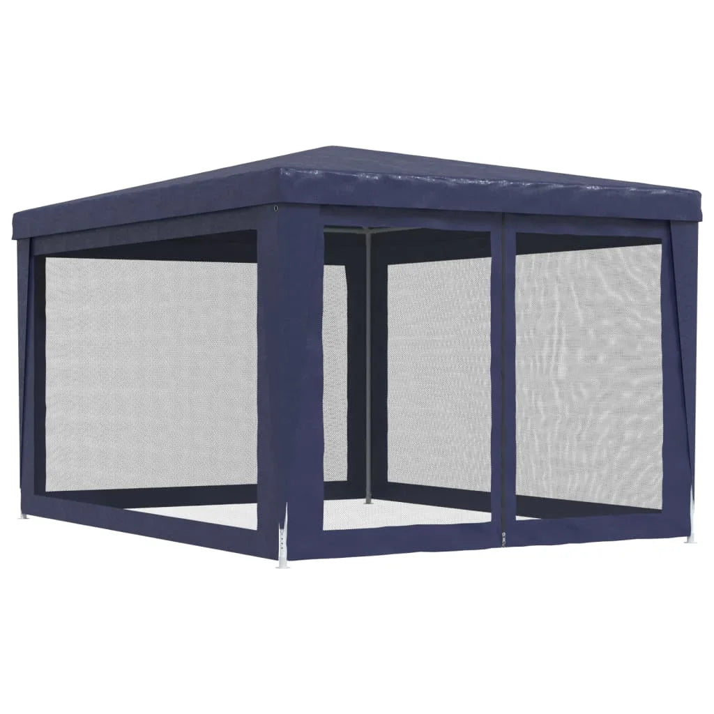 Party Tent with 4 Mesh Sidewalls Blue 9.8'x13.1' HDPE S895781