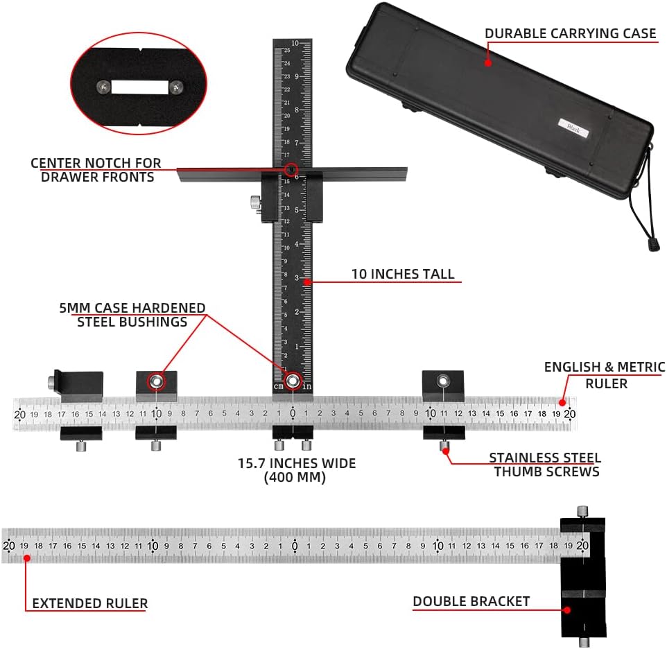Black Stainless Steel Adjustable Drill Guide Jig Tool N27009