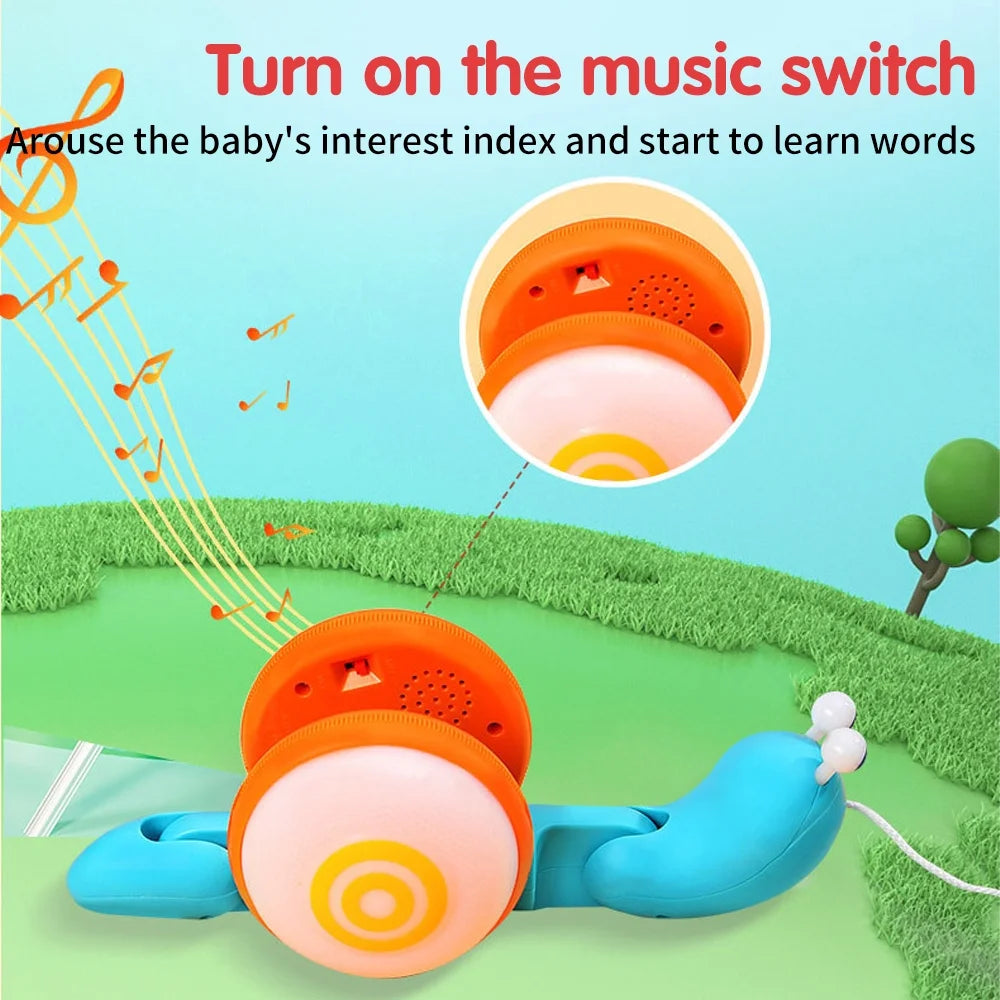 Leashing Rope Snail Toddler Toy with Light Music L243601