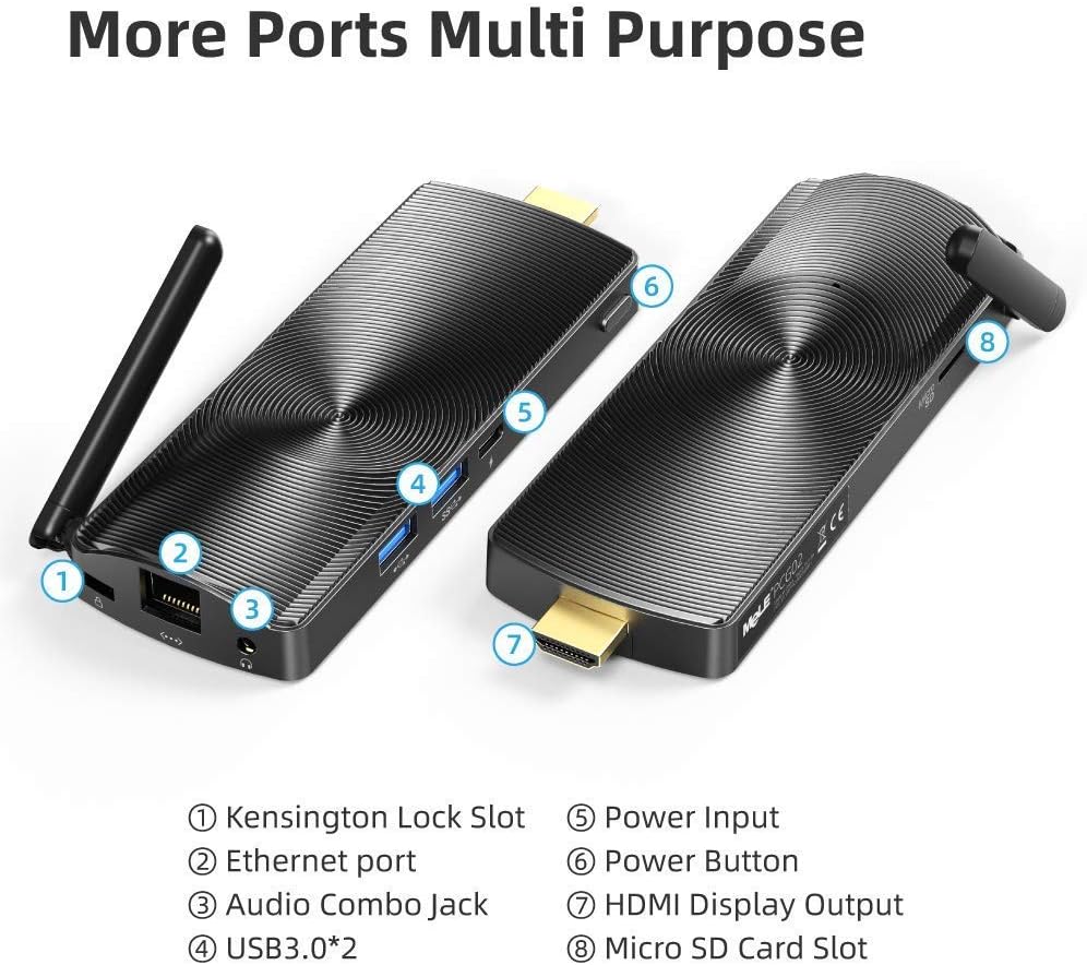Fanless Mini PC Stick Windows 11 Pro Celeron J4125 8G/128G I56717