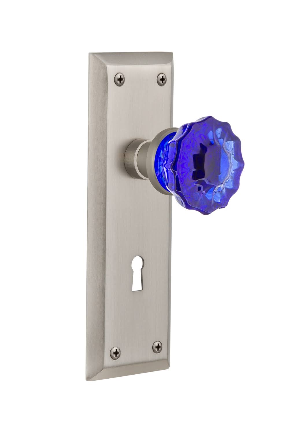 Satin Nickel Crystal Glass Door Knob L656405