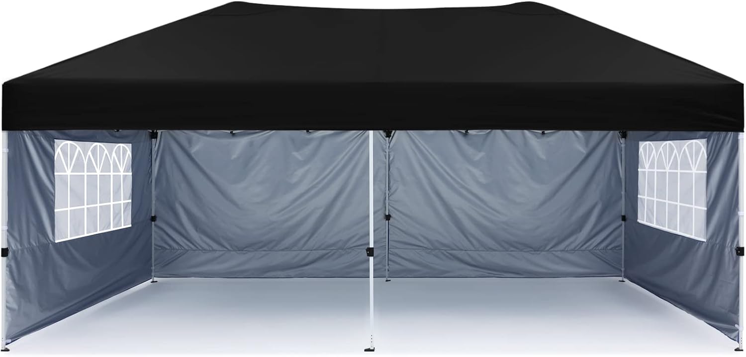 10X10Ft Pop up Canopy Tent Enclosed Instant Folding Canopy Shelter with Church Window Outdoor Pavilion Tent (Royal Blue) J54561