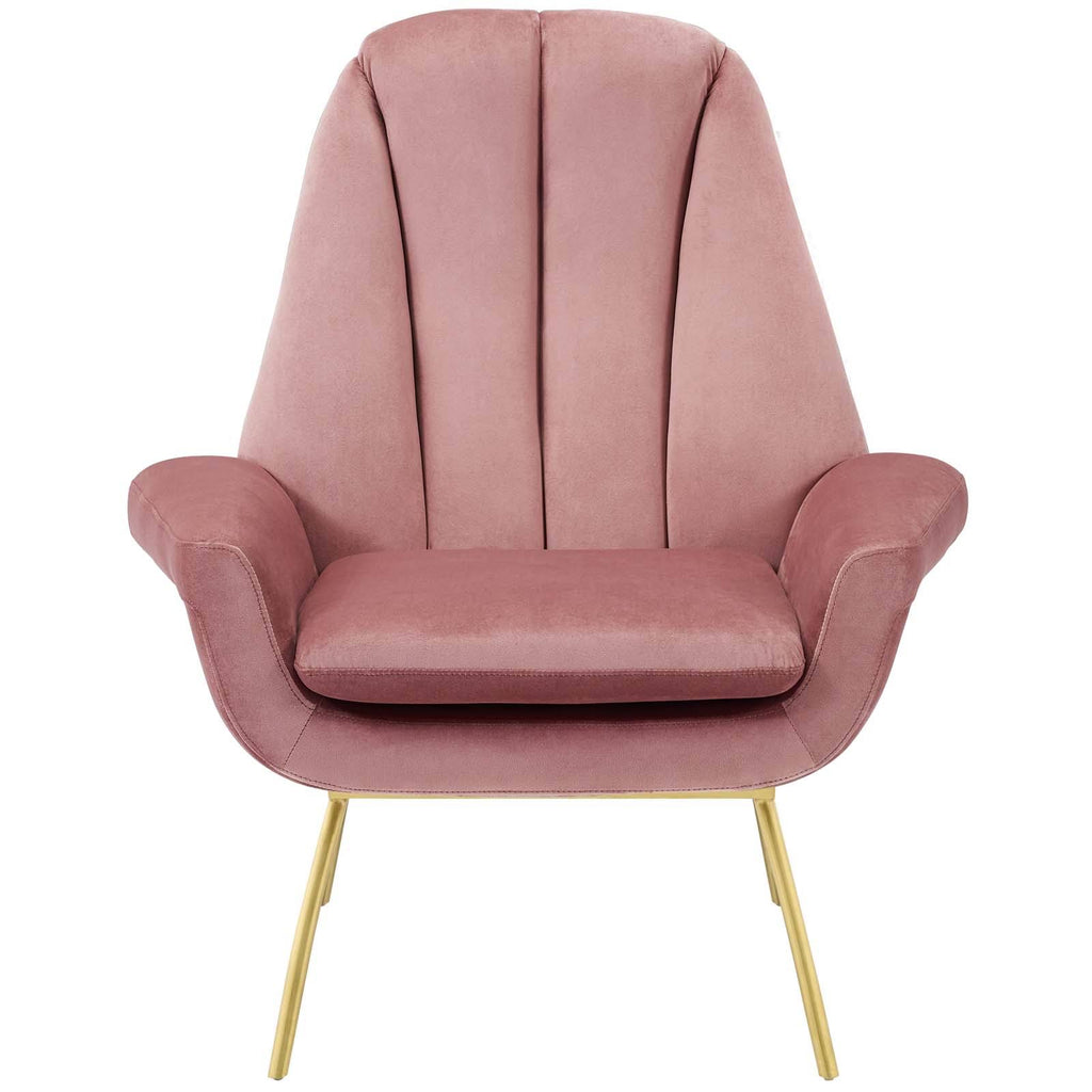Dusty Rose Performance Velvet Armchair C975
