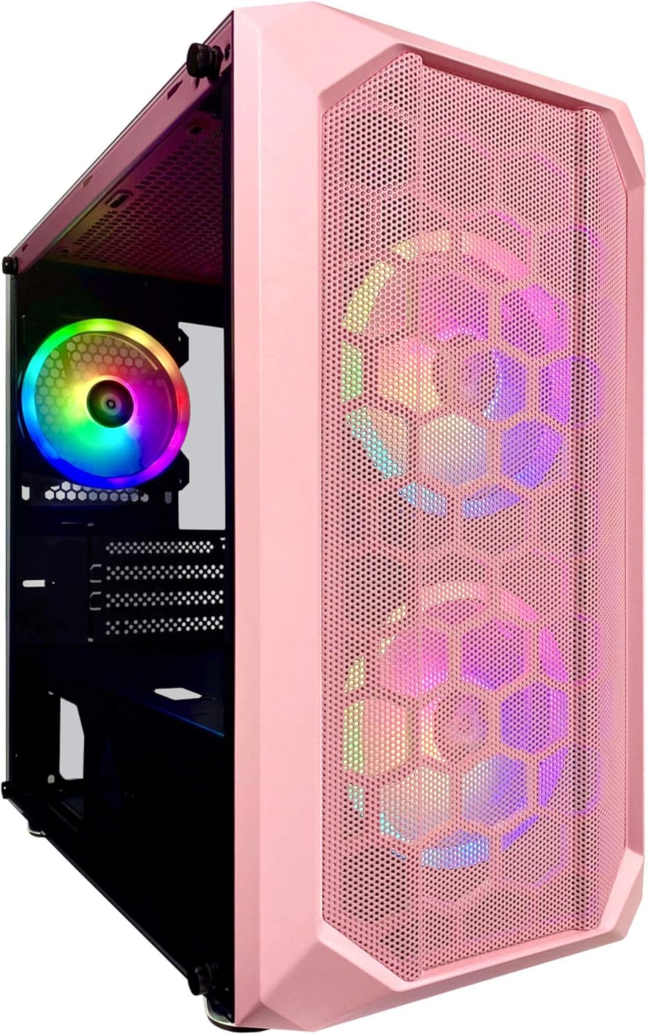 Micro-ATX Gaming Case with Tempered Glass Panel, Black Frame, Pack of 2 B92152