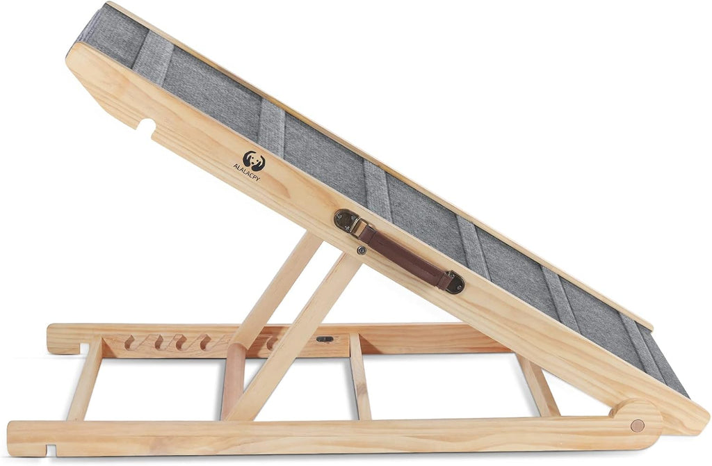 Folding Wooden Dog Ramp, 42" Long, Adjustable 14" to 26", 200lbs T81651