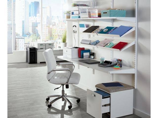 White Leather Mid-Back Chair Q5421