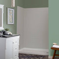 5-Piece Shower Kit in Grey Mosaic with Right Drain Base in White K52765