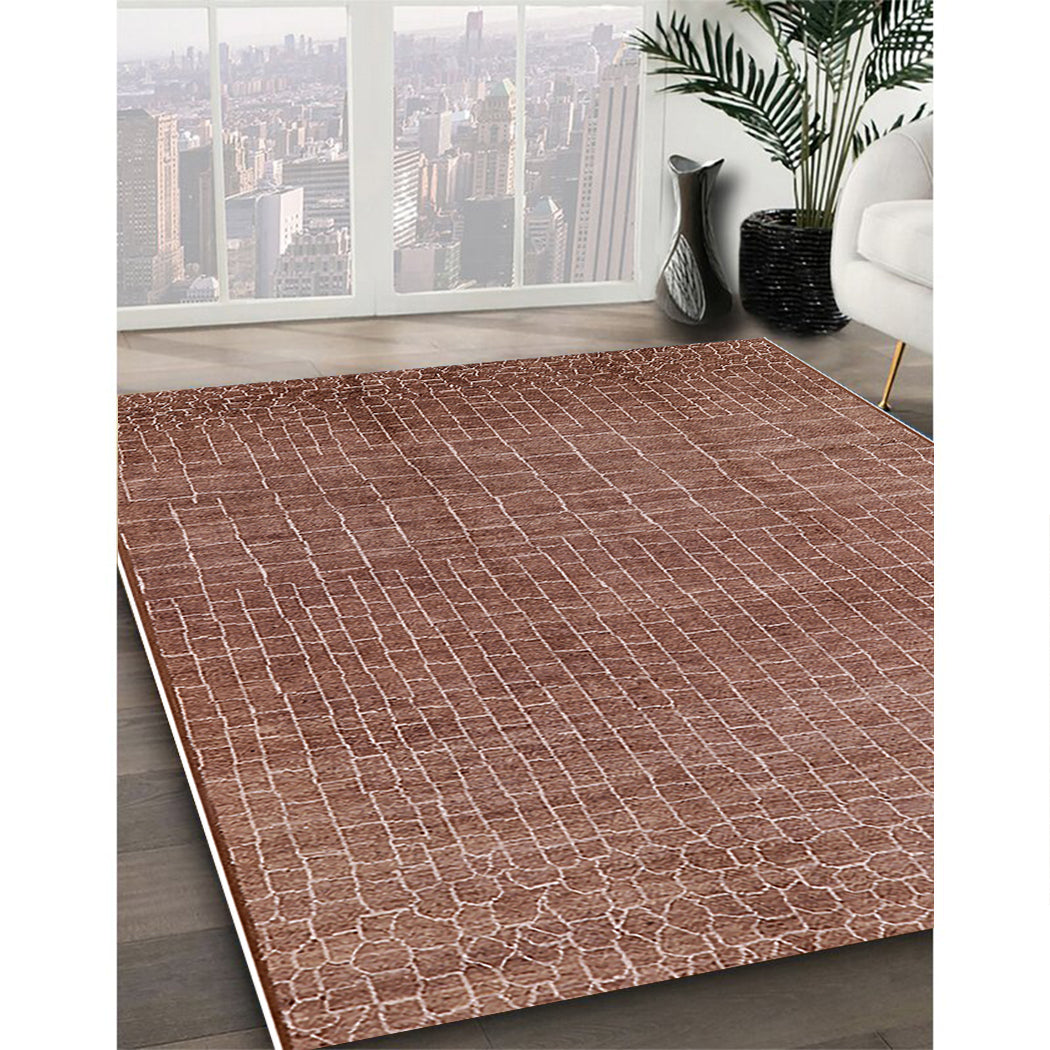 Light Copper Gold Rectangle Oriental Area Rug B58106