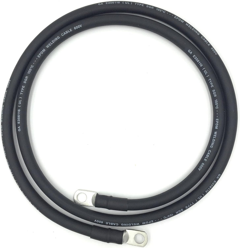 4 AWG Pure Copper Battery Cables, 8ft, Red/Black Set, 3/8” Lugs, Pack of 2 N12923