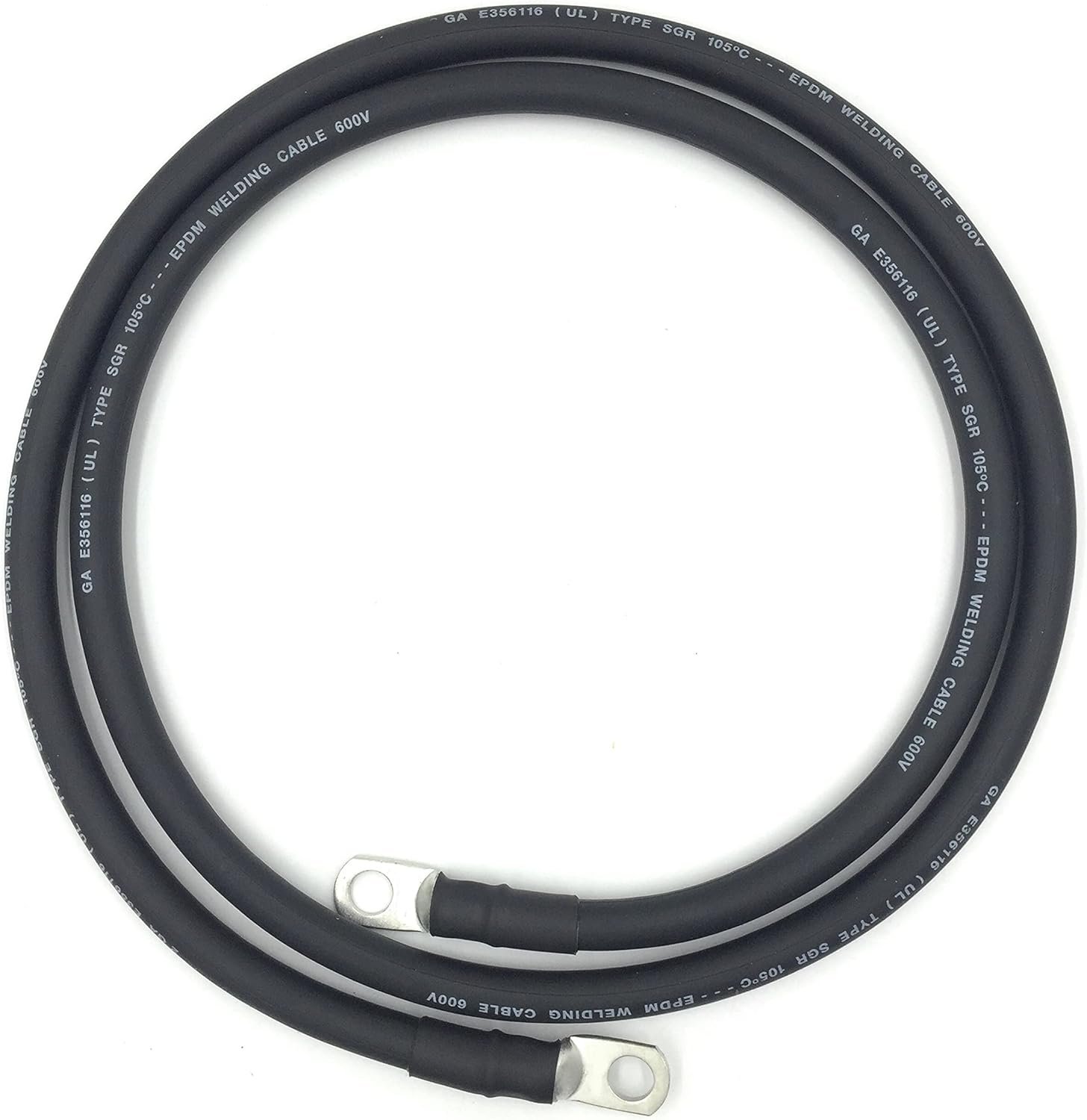 4 AWG Pure Copper Battery Cables, 8ft, Red/Black Set, 3/8” Lugs, Pack of 2 N12923