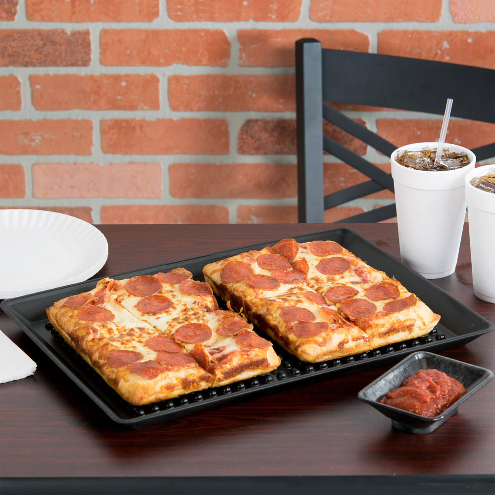 Charcoal Polypropylene Pizza Tray - 12/Case V9918
