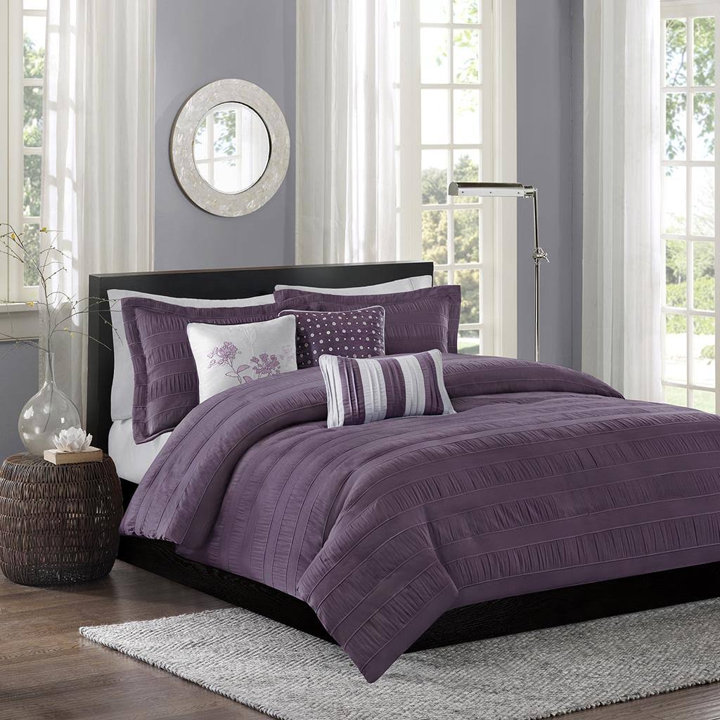 6 Piece White King/Cal King Duvet Cover Set U2653