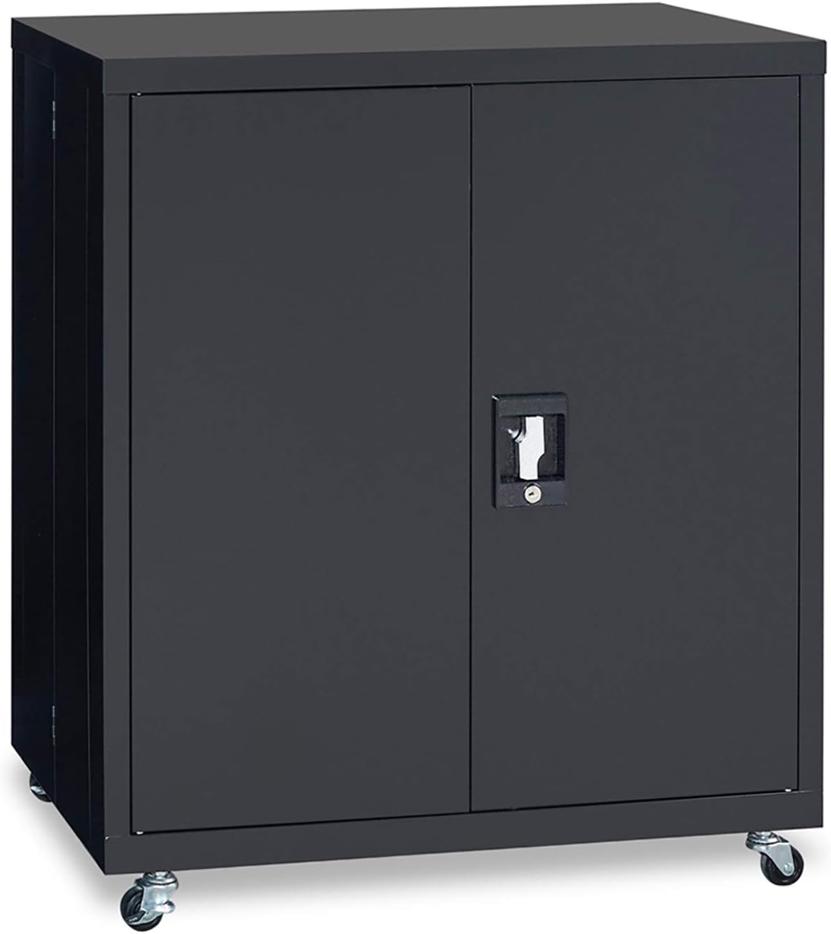 Black Metal Storage Cabinet with Doors and Shelves S9491