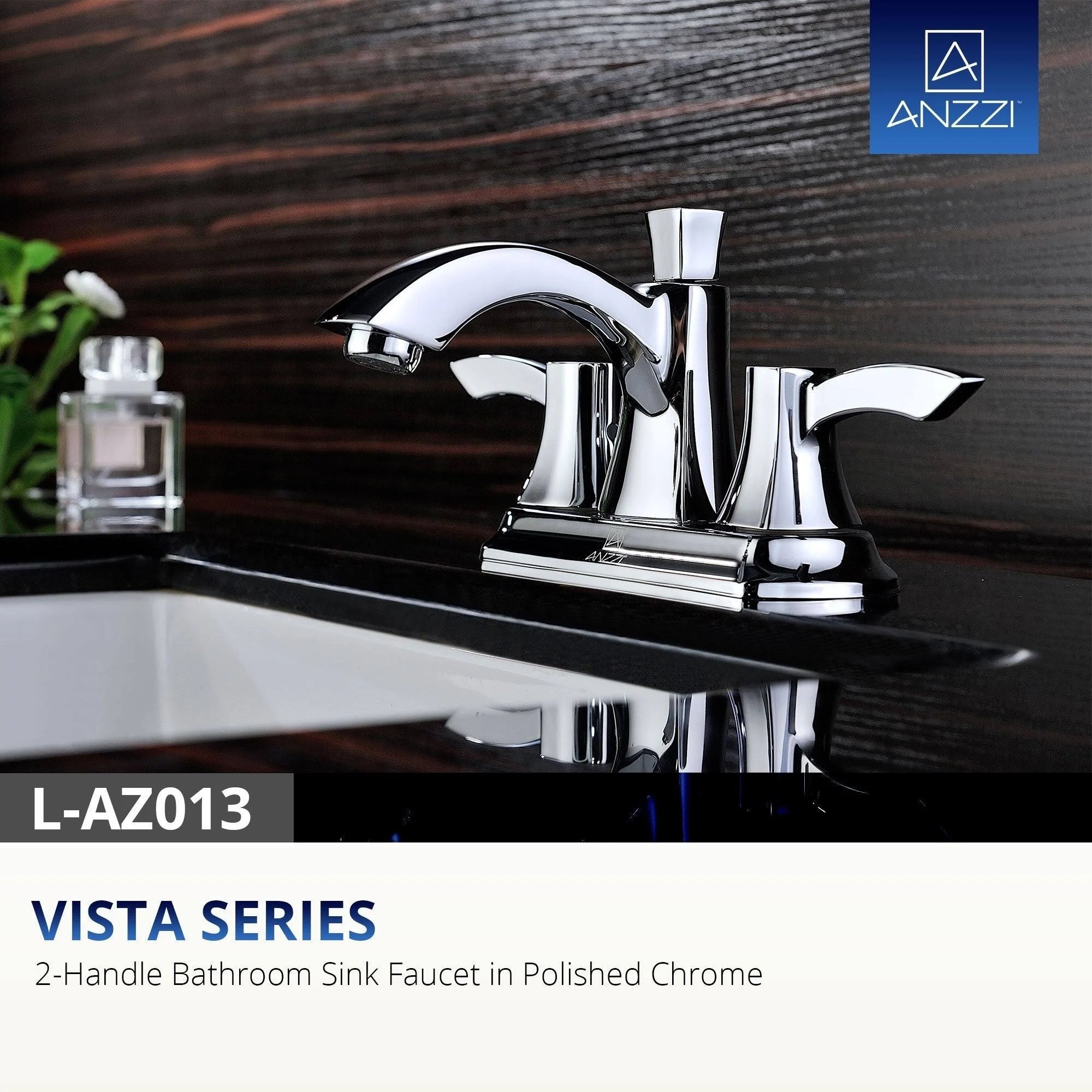 Polished Chrome 2-Handle Bathroom Sink Faucet P853